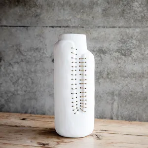 Threaded Vase - White | White / 18x11x46cm | Eadie Lifestyle by Eadie Lifestyle, a Vases & Jars for sale on Style Sourcebook