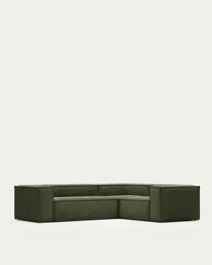 Blok 3-seater corner sofa thick green corduroy 290 x 230 cm / 230 x 290 cm by null, a Sofas for sale on Style Sourcebook