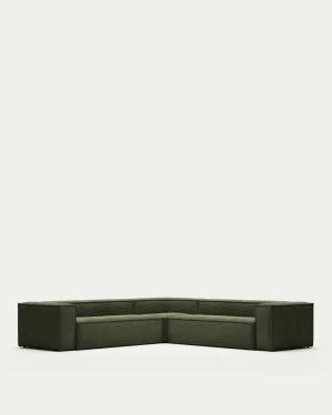 Blok 6-seater corner sofa thick in green corduroy 320 x 320 cm by null, a Sofas for sale on Style Sourcebook