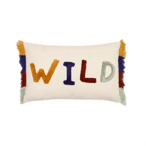 Zelda white cotton cushion cover with multicoloured embroidered letters, 30 x 50 cm by Kave Home, a Kids Cushions for sale on Style Sourcebook