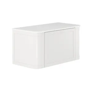 Mila Curved Satin White 900 Wall Hung Cabinet by Fienza, a Vanities for sale on Style Sourcebook