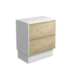 Amato Scandi Oak 750 Cabinet on Kickboard, Satin White Panels by Fienza, a Vanities for sale on Style Sourcebook