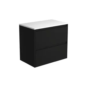 Amato Satin Black 750 Wall-Hung Cabinet, Satin Black Panels by Fienza, a Vanities for sale on Style Sourcebook