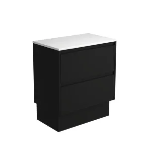 Amato Satin Black 750 Cabinet on Kickboard, Satin Black Panels by Fienza, a Vanities for sale on Style Sourcebook