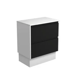 Amato Satin Black 750 Cabinet on Kickboard, Satin White Panels by Fienza, a Vanities for sale on Style Sourcebook