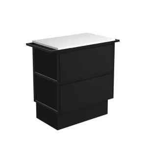 Amato Satin Black 750 Cabinet on Kickboard, Matte Black Towel Rails by Fienza, a Vanities for sale on Style Sourcebook