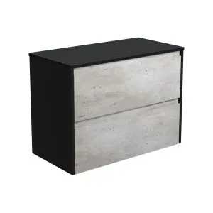 Amato Industrial 900 Wall-Hung Cabinet, Satin Black Panels by Fienza, a Vanities for sale on Style Sourcebook