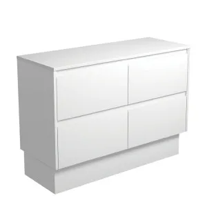 Amato Satin White 1200 Cabinet on Kickboard, Satin White Panels by Fienza, a Vanities for sale on Style Sourcebook