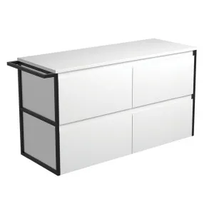 Amato Satin White 1200 Wall-Hung Cabinet, 1 Frame & 1 Towel Rail by Fienza, a Vanities for sale on Style Sourcebook