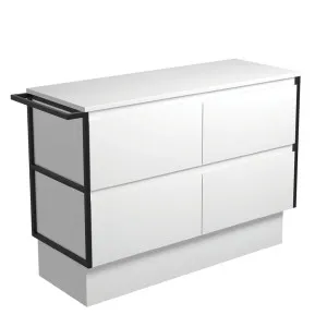 Amato Satin White 1200 Cabinet on Kickboard, 1 Frame & 1 Towel Rail by Fienza, a Vanities for sale on Style Sourcebook