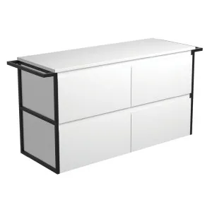 Amato Satin White 1200 Wall-Hung Cabinet, Matte Black Towel Rails by Fienza, a Vanities for sale on Style Sourcebook