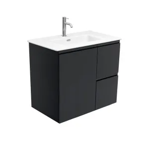 Joli Matte Fingerpull Satin Black 750 Wall Hung Vanity by Fienza, a Vanities for sale on Style Sourcebook