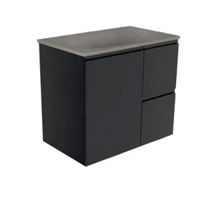 Satori Fingerpull 750 Satin Black Wall-Hung Vanity by Fienza, a Vanities for sale on Style Sourcebook