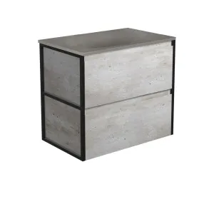 Satori Amato 750 Industrial Wall-Hung Vanity, Matte Black Frames by Fienza, a Vanities for sale on Style Sourcebook