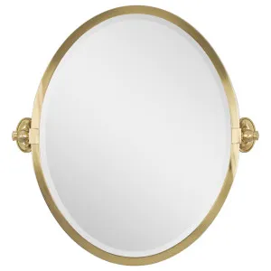 Leda Oval 48x60cm Tilt Mirror, Brushed Brass by Schots Home Emporium, a Mirrors for sale on Style Sourcebook