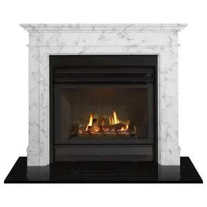 Alston Marble Mantel, White Carrara Marble by Schots Home Emporium, a Fireplaces for sale on Style Sourcebook