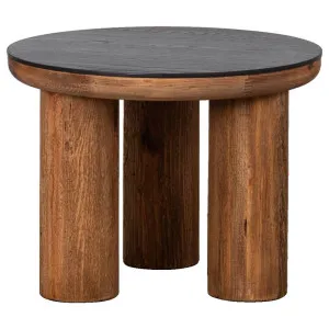 Knoxville 62cm Reclaimed Pine Round Side Table, Black by Schots Home Emporium, a Side Table for sale on Style Sourcebook