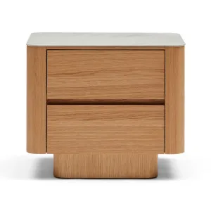 Clio Bedside Natural White Marble Ceramic by Horgans, a Bedside Tables for sale on Style Sourcebook