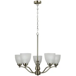 Oriel Lighting Rochester 5-Light Pendant Antique Brass by Oriel Lighting, a Pendant Lighting for sale on Style Sourcebook