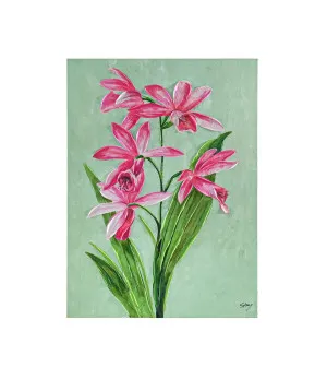 Pink Orchid Enhanced Wall Art Canvas Print 95cm x 70cm by Luxe Mirrors, a Artwork & Wall Decor for sale on Style Sourcebook