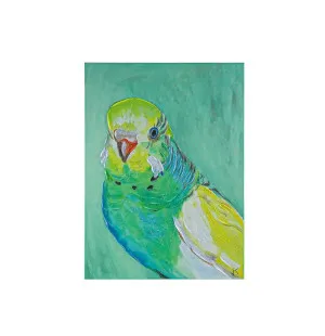 Green Budgie Enhanced Wall Art Canvas Print 95cm x 70cm by Luxe Mirrors, a Artwork & Wall Decor for sale on Style Sourcebook