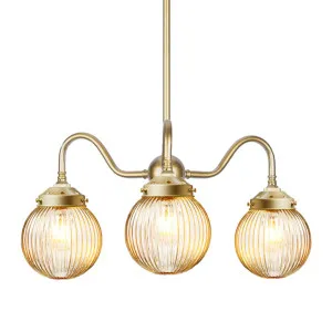 Dakota Reeded Glass Gooseneck Chandelier by Fat Shack Vintage, a Chandeliers for sale on Style Sourcebook