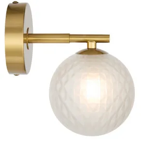 Telbix Felton Antique Gold 1 Light Wall Light Frost Tear by Telbix, a Outdoor Lighting for sale on Style Sourcebook