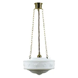 3 Chain Standard Suspension w/11&quot; Senator Opal, Polished Brass by null, a Lighting for sale on Style Sourcebook