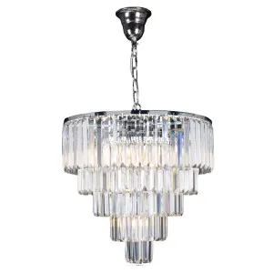 Celestial 5 Tier 10Lt Pendant Light, Chrome by Lighting Inspirations, a Chandeliers for sale on Style Sourcebook