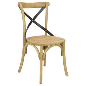 Charlotte Cross Back Steel Antique Tan Brushed Dining Chair by Schots Home Emporium, a Chairs for sale on Style Sourcebook