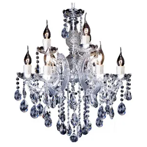 Zurich 9Lt Chandelier, Clear Glass &amp; Chrome by Lighting Inspirations, a Chandeliers for sale on Style Sourcebook