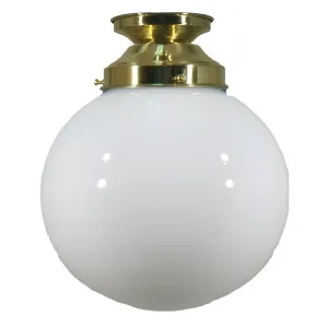 4 1/4 inch Batten Fix Light w 8 inch Opal Gloss Sphere, PB by null, a Lighting for sale on Style Sourcebook