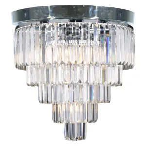 Celestial 5 Tier 6Lt Flush Ceiling Light, Chrome by Lighting Inspirations, a Chandeliers for sale on Style Sourcebook