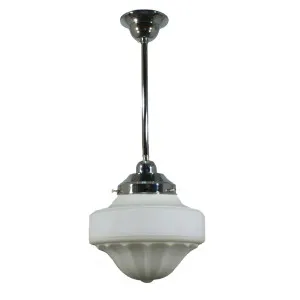 Derby Opal Matt 9&quot; Shade w 1/2&quot; x 1/2m Chrome Rod Pendant by null, a Lighting for sale on Style Sourcebook