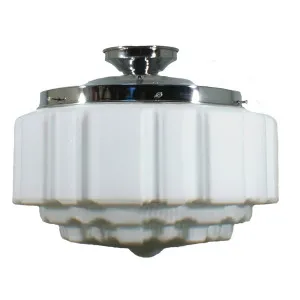 St Kilda Opal Matt 14&quot; Shade w 12 1/4&quot; Chrome Batten Fix Light by null, a Lighting for sale on Style Sourcebook