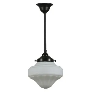 Derby Opal Matt 9&quot; Shade w 3/4&quot; x 1/2m Black Rod Pendant by null, a Lighting for sale on Style Sourcebook
