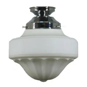 Derby Opal Matt 9&quot; Shade w 4 1/4&quot; Chrome Batten Fix Light by null, a Lighting for sale on Style Sourcebook