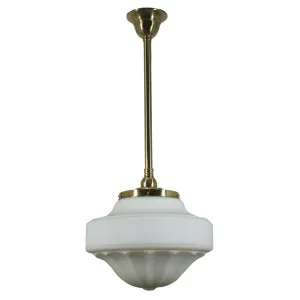Derby Opal Matt 13&quot; Shade w 3/4&quot; x 1/2m Brass Rod Pendant by null, a Lighting for sale on Style Sourcebook