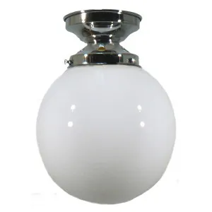 Opal Gloss Sphere 6&quot; Shade w 3 1/4&quot; Chrome Batten Fix Light by null, a Lighting for sale on Style Sourcebook