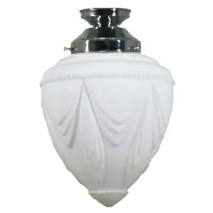 Empire Opal Matt 8&quot; Shade w 4 1/4&quot; Chrome Batten Fix Light by null, a Lighting for sale on Style Sourcebook