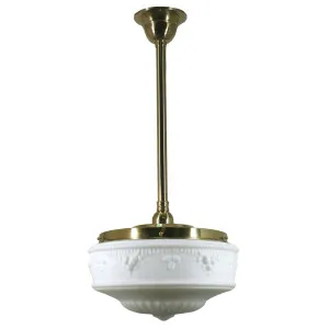 Senator Opal Matt 14&quot; Shade w 3/4&quot; x 1/2m Brass Rod Pendant by null, a Lighting for sale on Style Sourcebook