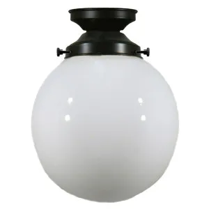 Opal Gloss Sphere 6&quot; Shade w 3 1/4&quot; Black Batten Fix Light by null, a Lighting for sale on Style Sourcebook