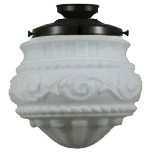 Premier Opal Matt 12&quot; Shade w 8 1/4&quot; Black Batten Fix Light by null, a Lighting for sale on Style Sourcebook