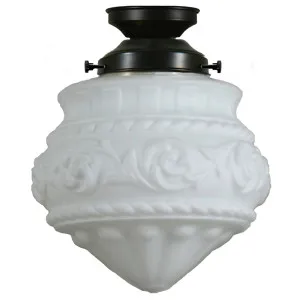 Premier Opal Matt 8&quot; Shade w 4 1/4&quot; Black Batten Fix Light by null, a Lighting for sale on Style Sourcebook