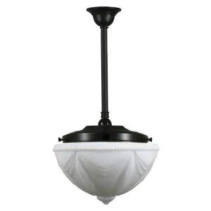 Empire Opal Matt 14&quot; Shade w 3/4&quot; x 1/2m Black Rod Pendant by null, a Lighting for sale on Style Sourcebook