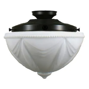 Empire Opal Matt 14&quot; Shade w 12 1/4&quot; Black Batten Fix Light by null, a Lighting for sale on Style Sourcebook