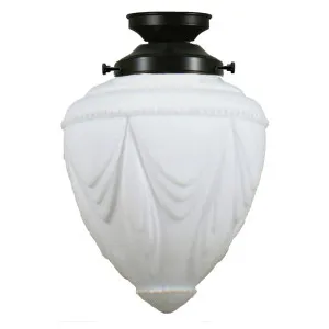 Empire Opal Matt 8&quot; Shade w 4 1/4&quot; Black Batten Fix Light by null, a Lighting for sale on Style Sourcebook