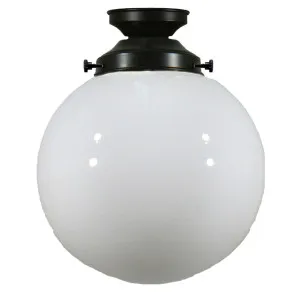 Opal Gloss Sphere 8&quot; Shade w 4 1/4&quot; Black Batten Fix Light by null, a Lighting for sale on Style Sourcebook