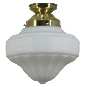 Derby Opal Matt 9&quot; Shade w 4 1/4&quot; Brass Batten Fix Light by null, a Lighting for sale on Style Sourcebook