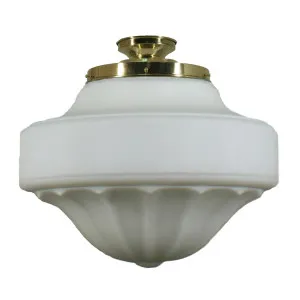 Derby Opal Matt 13&quot; Shade w 6 1/4&quot; Brass Batten Fix Light by null, a Lighting for sale on Style Sourcebook
